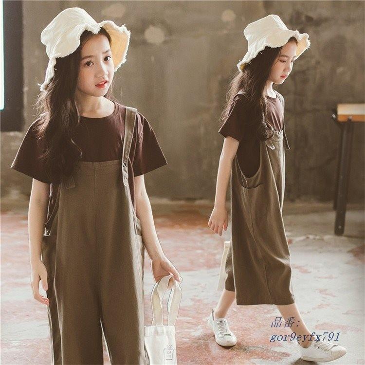 キッズ セットアップ 女の子 カジュアル 2点セット サロペット 夏服 半袖 女の子 ジュニア カジュアルセットアップ 子供服 オールインワン パンツ 夏 Www Capetowncafe Com