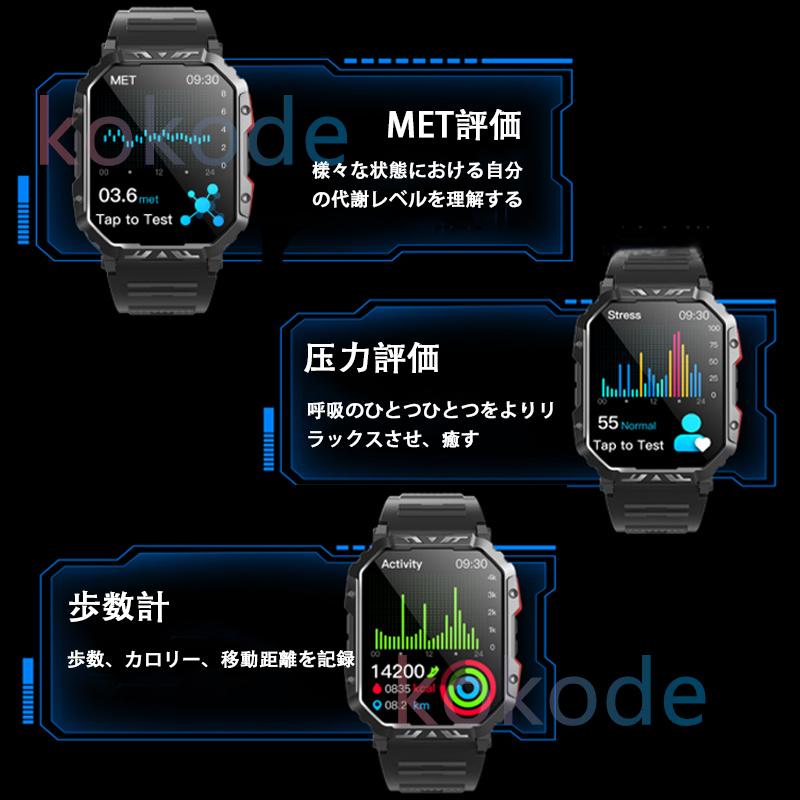 「血液成分分析 血糖値測定」スマートウォッチ 通話機能付き ECG+HRV心電図 体温 心拍数 血圧 血中酸素 睡眠 着信通知 150+運動モード 歩数計 2024最新｜goroku｜22