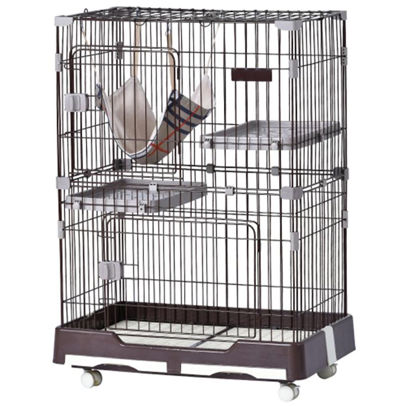 【超激レア】 猫 ケージ キャットケージ ペットケージ キャスター付 猫ゲージ 大型 多頭飼い ネコドア キャットハウス 1段2段可能 留守番 保護 脱走防止 おしゃれ 【2047821372】(10280円)