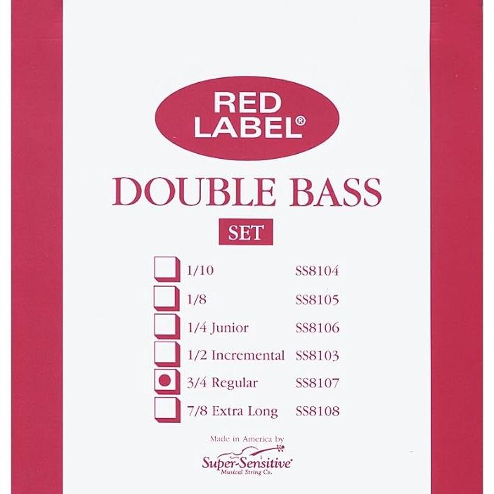 売り出し人気商品 Super Sensitive Red Label 8107 Bass String Set， 3/4