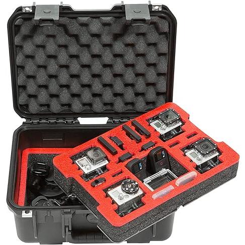 最短出荷 SKB Cases 3i-1309-6GP4 SKB iSeries防水GoProカメラケース、デュアルレイヤー(ブラック)