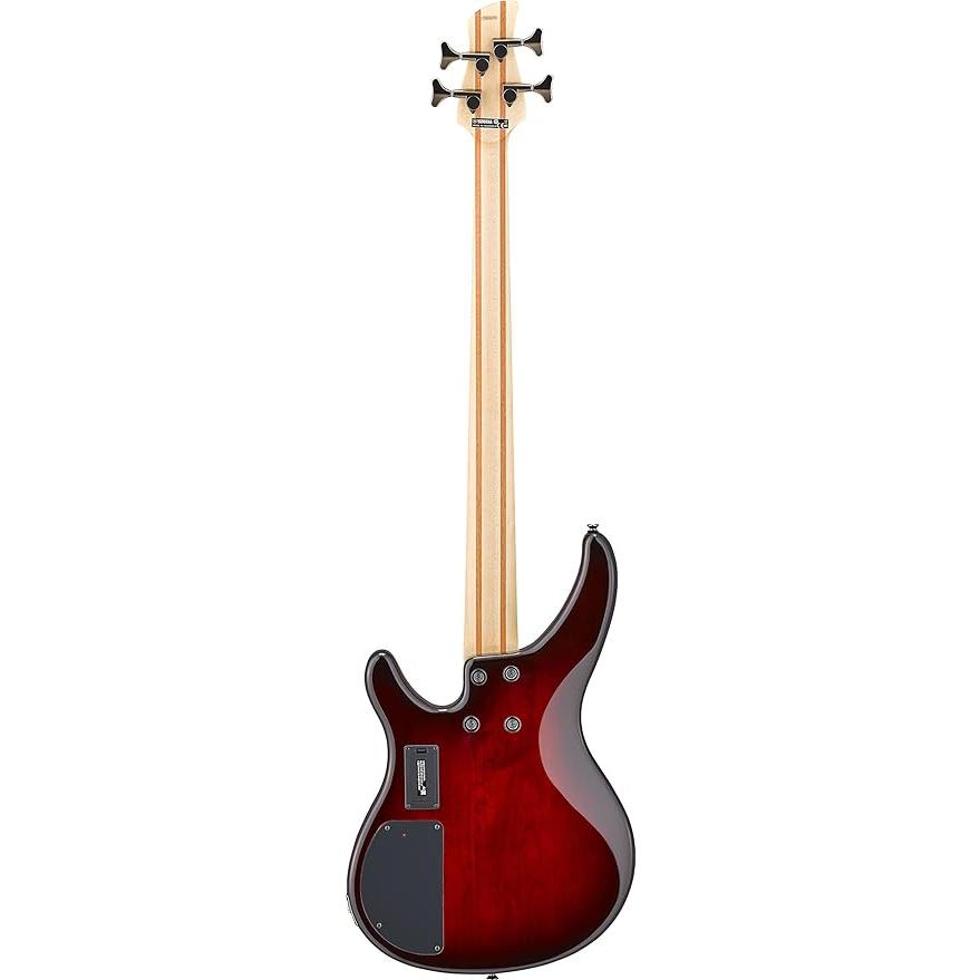長期在庫品 Yamaha TRBX604 4-String Flamed Maple Bass Guitar， Dark Redburst