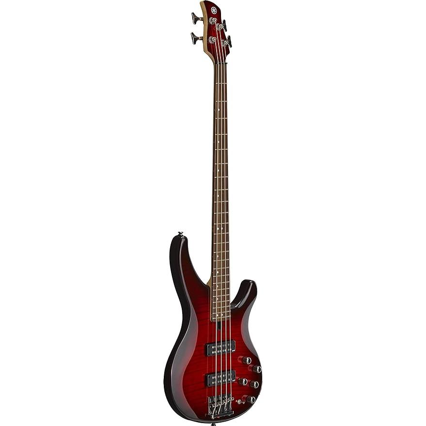 長期在庫品 Yamaha TRBX604 4-String Flamed Maple Bass Guitar， Dark Redburst