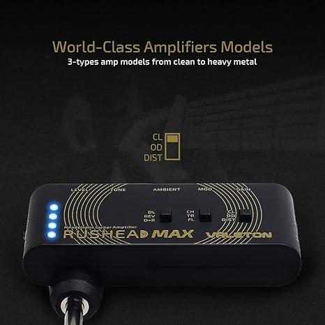 銀座通販 Valeton Rushead Max USB Chargable Portable Pocket Guitar Bass Headphone Amp Carry-On Bedroom Plug-In Multi-Effects