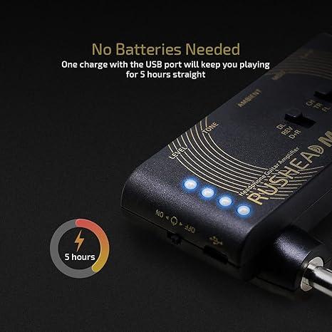 銀座通販 Valeton Rushead Max USB Chargable Portable Pocket Guitar Bass Headphone Amp Carry-On Bedroom Plug-In Multi-Effects