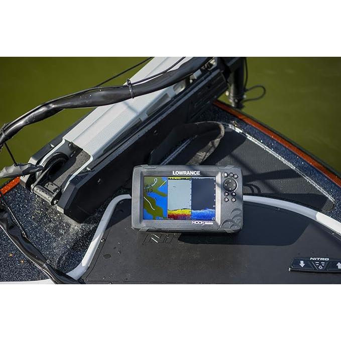 Lowrance HOOK Reveal 7 トリプルショット - 7インチ 魚探知機 トリプルショットトランスデューサー プリロード C-MAP  US 内陸マッピング付き