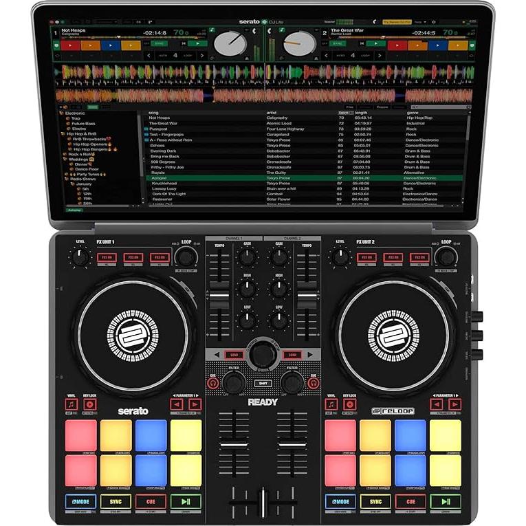 2022公式店舗 Reloop Ready Portable Controller for Serato， RCA Cable， Tablet Stand Bundle