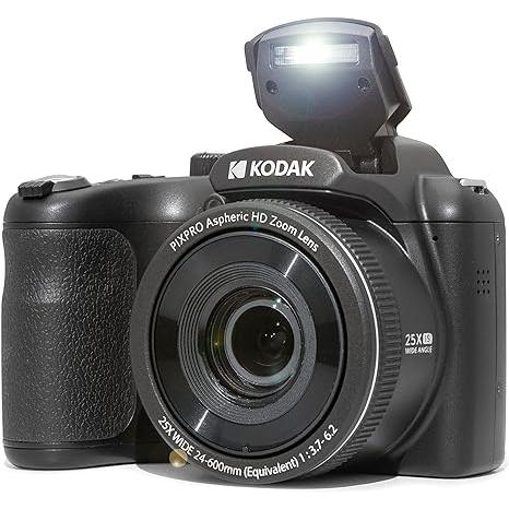 海外輸入商品 KODAK PIXPRO AZ255-BK 16MP Digital Camera 25X Optical Zoom 24mm Wide Angle Lens Optical Image Stabilization 1080P Full HD Video 3 LCD Vlogging Camera
