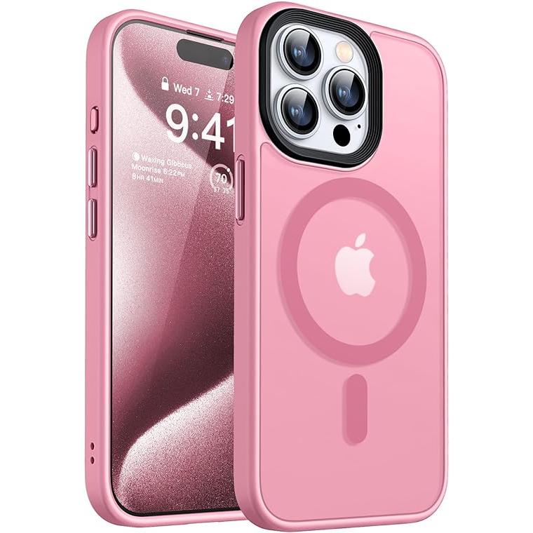 CANSHN 磁気デザイン iPhone 15 Pro用ケース Magsafe対応 半透明マット