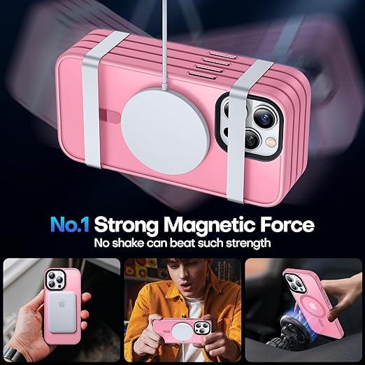 CANSHN 磁気デザイン iPhone 15 Pro用ケース Magsafe対応 半透明マット