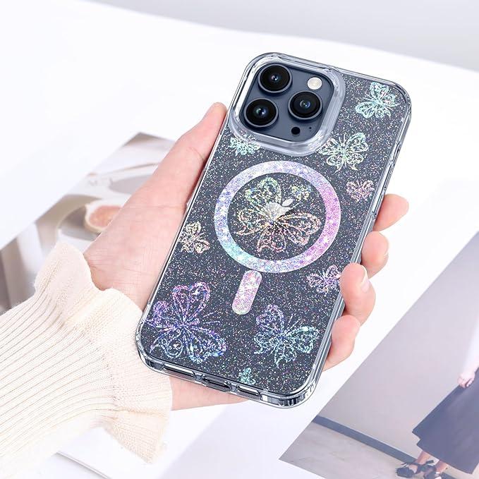 GUAGUA iPhone 15 Pro Max用 マグネットケース Magsafe対応 クリア