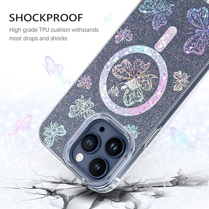 GUAGUA iPhone 15 Pro Max用 マグネットケース Magsafe対応 クリア