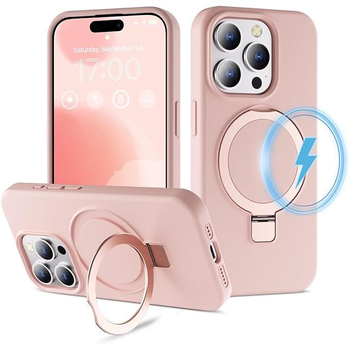 imluckies 液体シリコン iPhone 15 Pro Max用ケース マグネットで見え