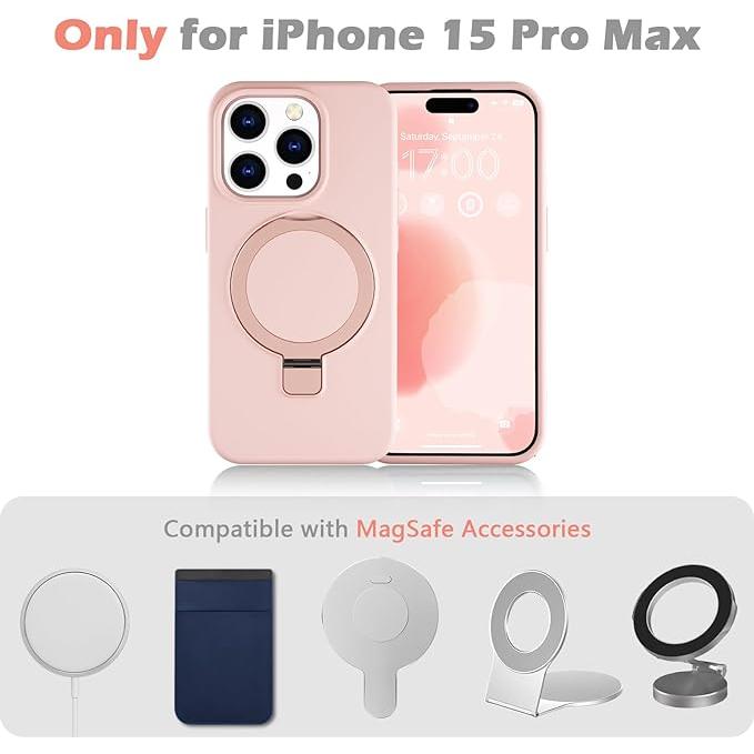 imluckies 液体シリコン iPhone 15 Pro Max用ケース マグネットで見え