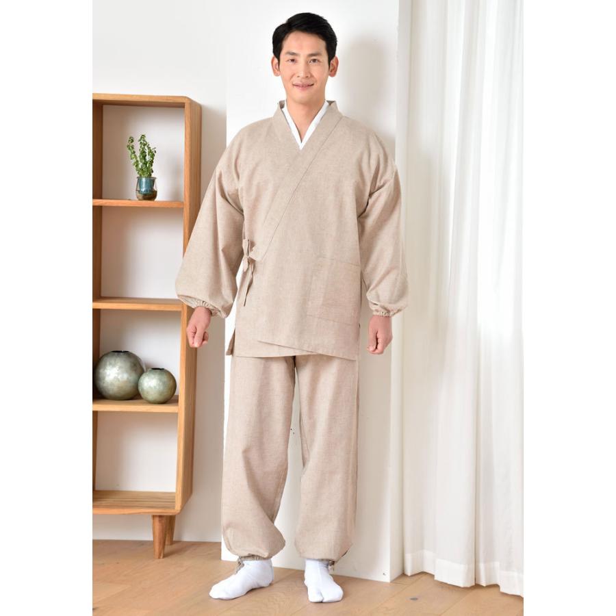 作務衣 メンズ さむい 男性用 寺用 春夏用 洗える 大きいサイズ [紬織作務衣 (3L-7L)] 父の日 送料無料 : 作務衣専門館 五彩堂 ...