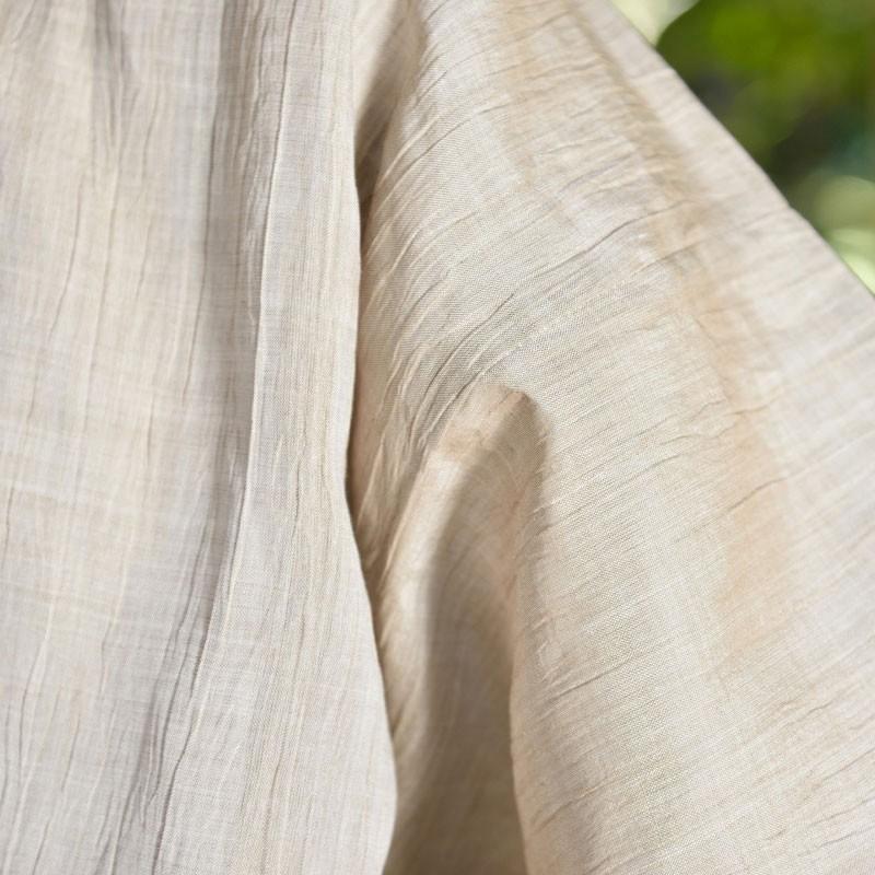 作務衣 さむえ メンズ 男性用 紳士 寺用 春夏用 日本製 麻100％ [小千谷縮作務衣 黒 米 紺 (M-LL)] 敬老の日 父の日 送料無料の画像