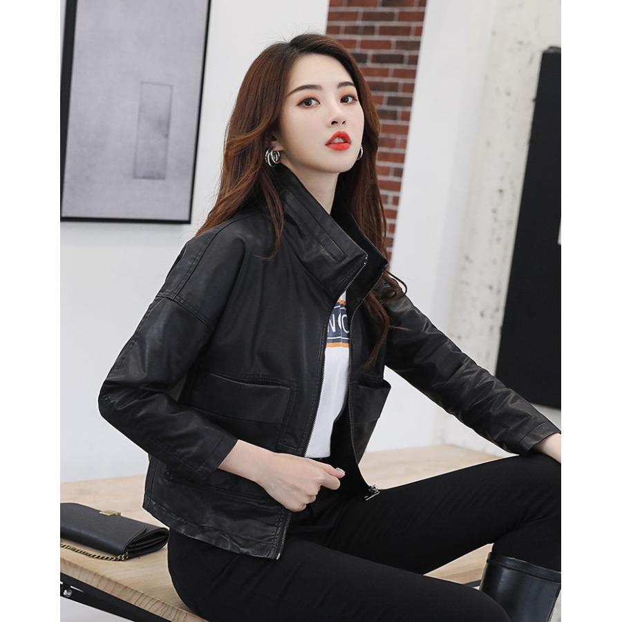 レザージャケット 秋 冬 人気 コートレディース 合成皮革 ライダースジャケット 革ジャン レザーコート ショート丈 コート アウター 注目ブランド のギフト