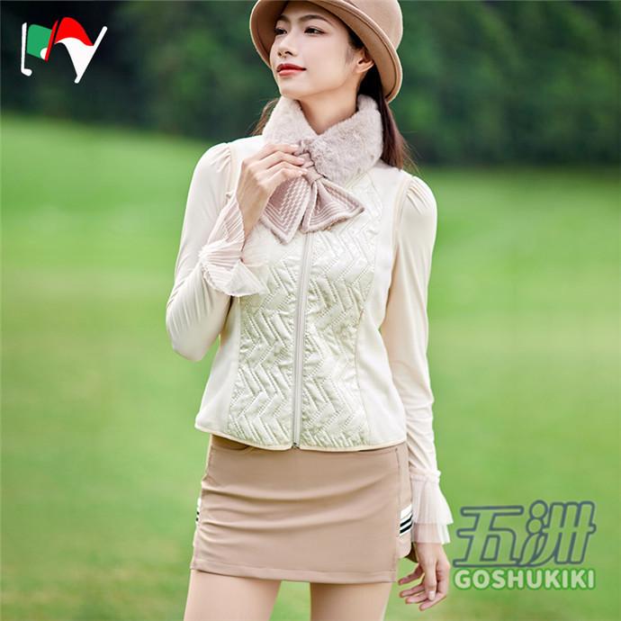 ゴルフベスト レディース ダウンベスト 薄中綿ベスト ゴルフウェア 防寒 保温 秋冬 綿入りスポーツウェア 女性用 カジュアル 通気性 おしゃれ 大人気