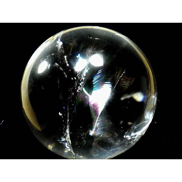レインボークォーツ 天然水晶 38ミリ丸玉 クッション台座付き 