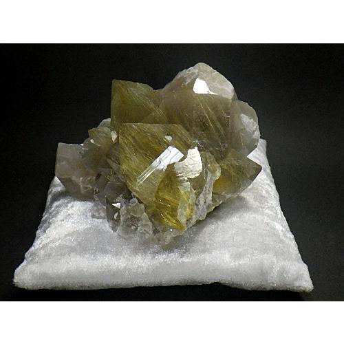 黄金ルチルクォーツ ７４４ｇ 鑑別書付き 金針水晶 タイチンルチルクォーツ 台座付き Rutilated Quartz ブラジル産 送料無料 No.１２の画像