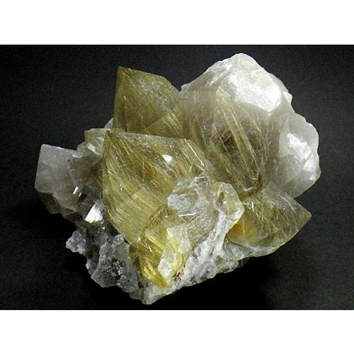黄金ルチルクォーツ ７４４ｇ 鑑別書付き 金針水晶 タイチンルチルクォーツ 台座付き Rutilated Quartz ブラジル産 送料無料 No.１２の画像