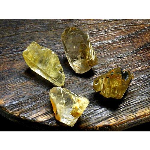 黄金ルチルクォーツ ４石セット 金針水晶 タイチンルチルクォーツ Rutilated Quartz ブラジル産 全国送料無料 No.０１の画像