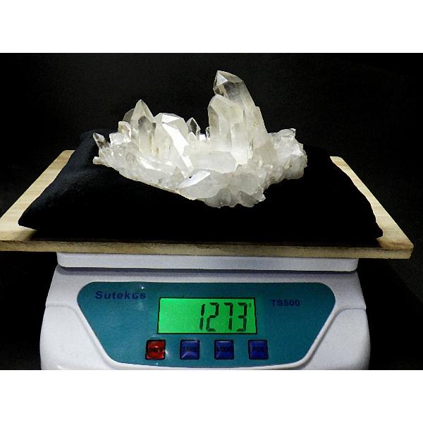 天然水晶 クラスター １．２７ｋｇ 台座付き クリスタルクォーツ 石英 原石 高品質 Crystal Quartz アーカンソー産 送料無料 No.２５の画像