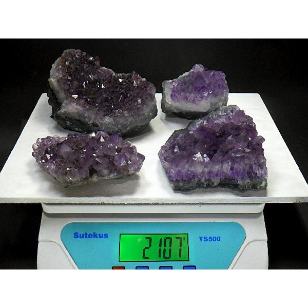 アメジストクラスター2．10kg 4個セット 紫水晶 Amethyst