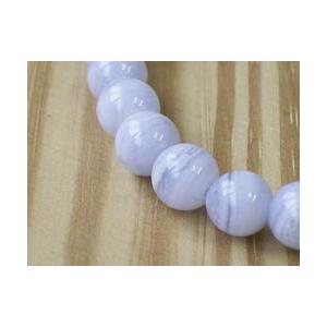 ブルーレースアゲート ブレスレット 10mm玉 空色縞瑪瑙 めのう