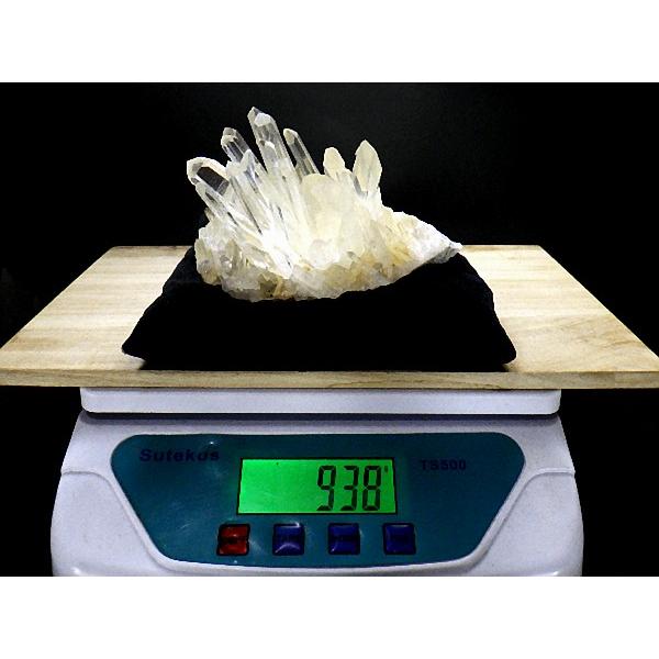 天然水晶 クラスター 938g 台座付き クリスタルクォーツ 石英 原石
