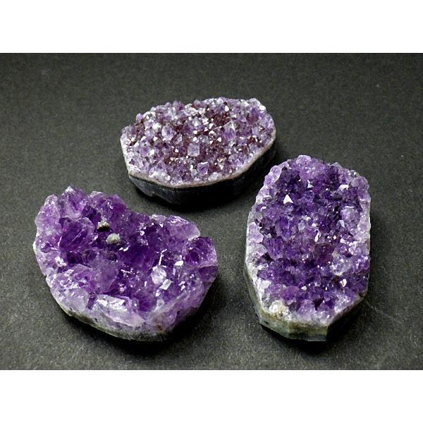 アメジストクラスター ３石セット 紫水晶 結晶原石 Amethyst ウルグアイ産 送料無料 No.０１｜gostar｜02