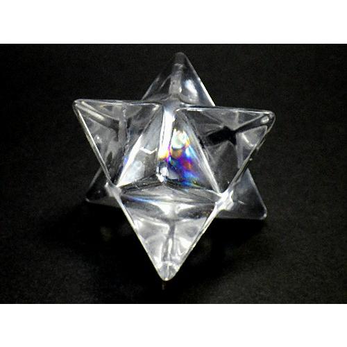 虹入り天然水晶 特大マカバスター ４８ｍｍ 鑑別書付きマカバクリスタル 神聖幾何学多面カット クォーツ 送料無料 No.２０_2