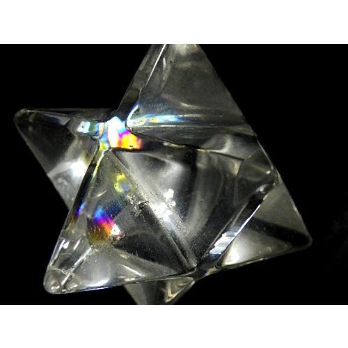 虹入り天然水晶 特大マカバスター 48mm 鑑別書付きマカバ