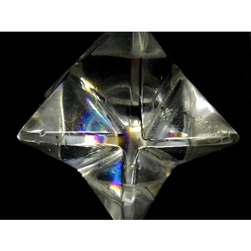 虹入り天然水晶 特大マカバスター 48mm 鑑別書付きマカバ