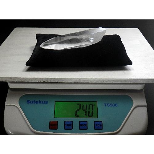 レムリアンシードクリスタル 天然水晶 １１３ｍｍ ２４０ｇ クション台座付き レムリアンクォーツ セラ・デ・カブラル産 送料無料 No.４５の画像