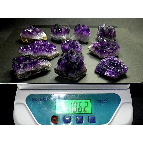 アメジストクラスター 1kg 10個 紫水晶 結晶原石 Amethyst