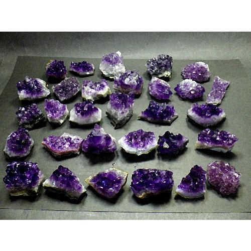 アメジストクラスター １ｋｇ ３０個セット 高品質 紫水晶 結晶 Amethyst ブラジル産 送料無料 No.３５の画像