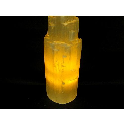 特大セレナイト 30cm原石タワー 七色ランプ付き セレナイト