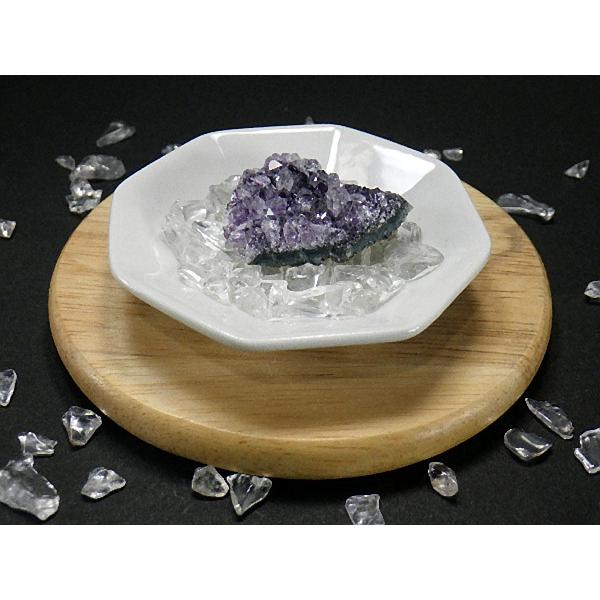 風水 浄化3点セット アメジストクラスター 天然水晶 風水八角皿