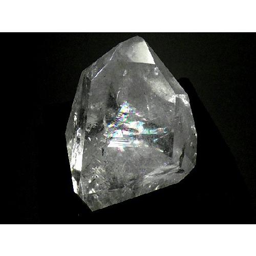 虹入り天然水晶 287g 鑑別書付き 台座付き レインボークォーツ