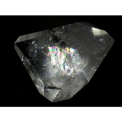 虹入り天然水晶 287g 鑑別書付き 台座付き レインボークォーツ
