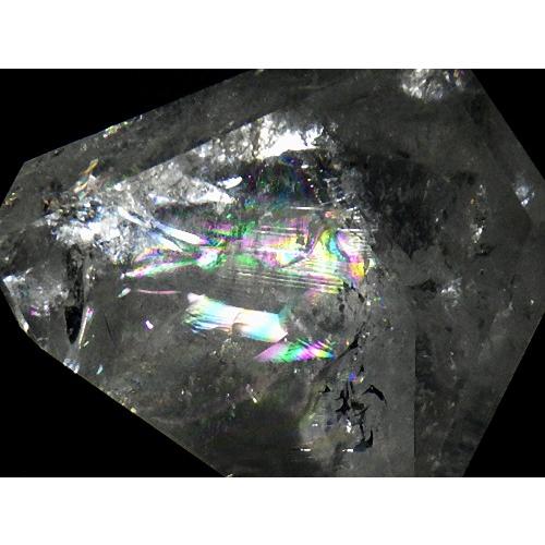 アイリス水晶(ブラジル産) 虹入り天然水晶 287g 鑑別書付き 台座付き レインボークォーツ