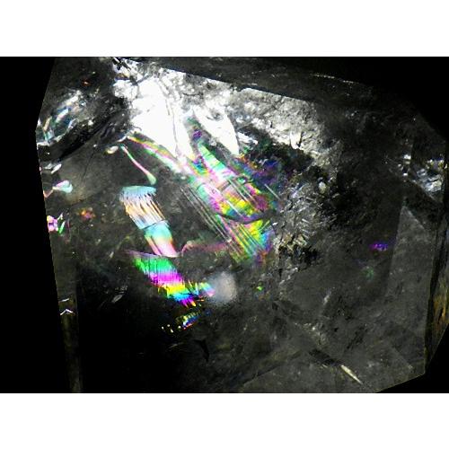 虹入り天然水晶 287g 鑑別書付き 台座付き レインボークォーツ