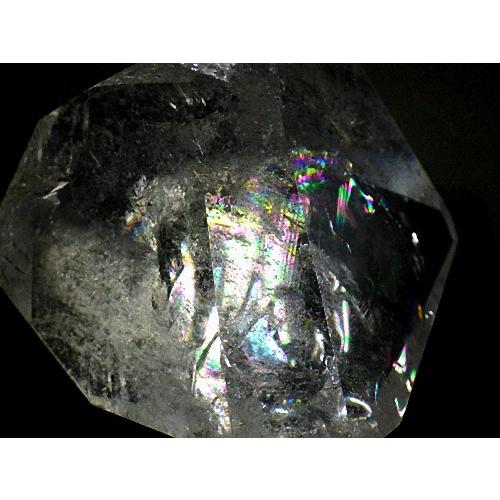 ブラジル産　クォーツクラスター　レインボーあり 虹入り天然水晶 287g 鑑別書付き 台座付き レインボークォーツ