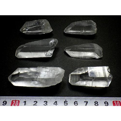 天然水晶　レムリアンシードクリスタル ６石セット レムリアンクォーツ 原石ポイント ブラジル産 全国送料無料　No.０５の画像