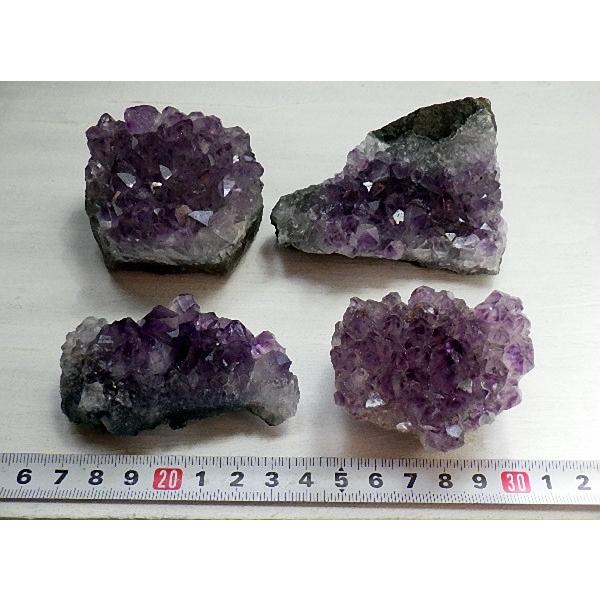アメジストクラスター ４個セット ５５２ｇ 紫水晶 結晶原石 Amethyst ブラジル鉱山直輸入 全国送料無料 No24の画像