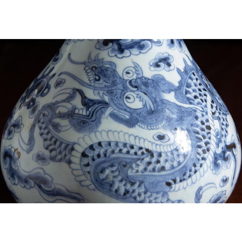 李朝染付雲龍文瓶 ／ 分院 古陶磁 古美術 骨董 古玩 逸品 : 諸道具 