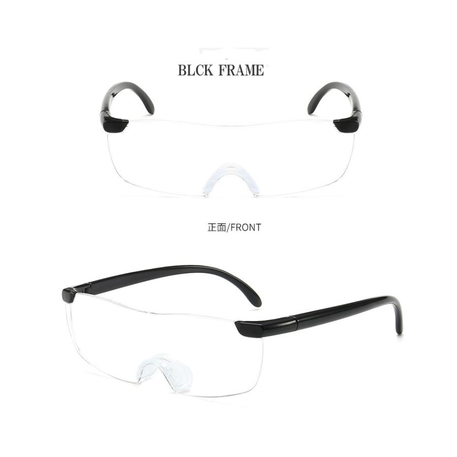 メガネルーペ　1.3倍　1.6倍 1.8倍　　収納袋　老眼鏡　ハンズフリー　プレゼント　ブラウン　ブルー　レッド　ブラック　茶色　白　フレーム |  | 02