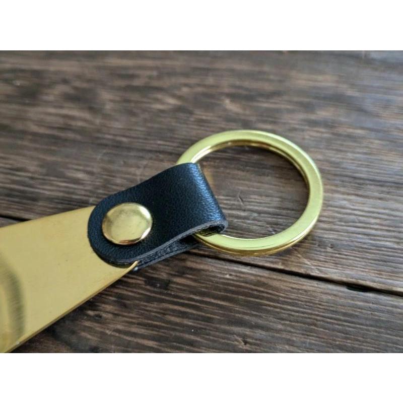 真鍮　靴べら　靴ベラ　本革　キーリング　キーホルダー　アメカジ　おしゃれ　出張　誕生日プレゼント　旅行　就職祝い　景品　携帯 |  | 02