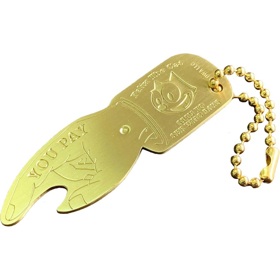 FELIX THE CAT フェリックス　フィリックス栓抜きYOU PAYスピナーキーホルダー 廃版　真鍮 | 